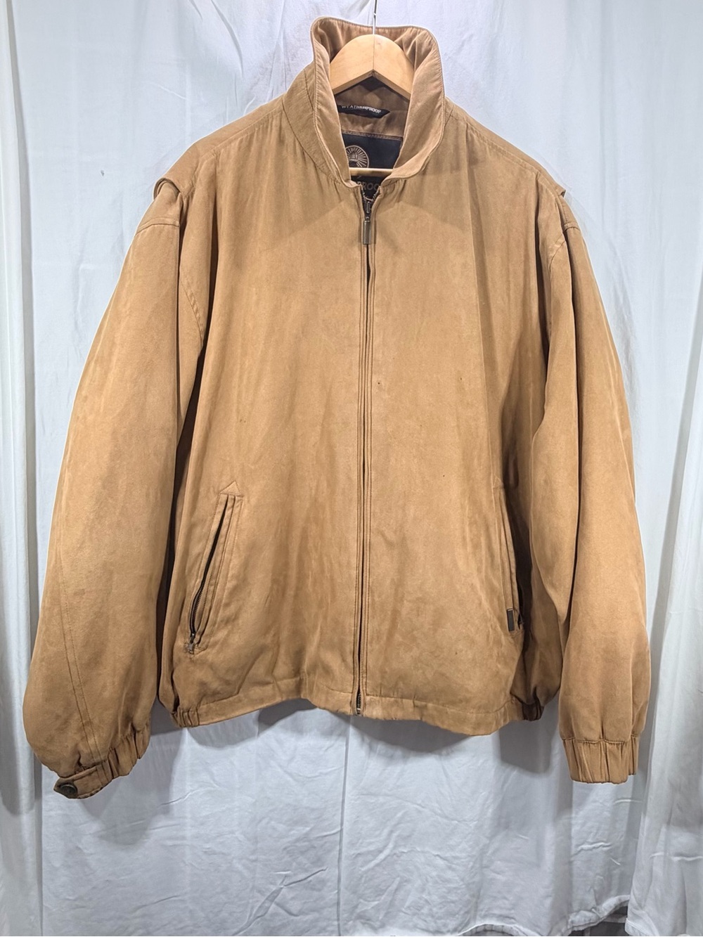 Weatherproof Tan Suede Bomber Jacket